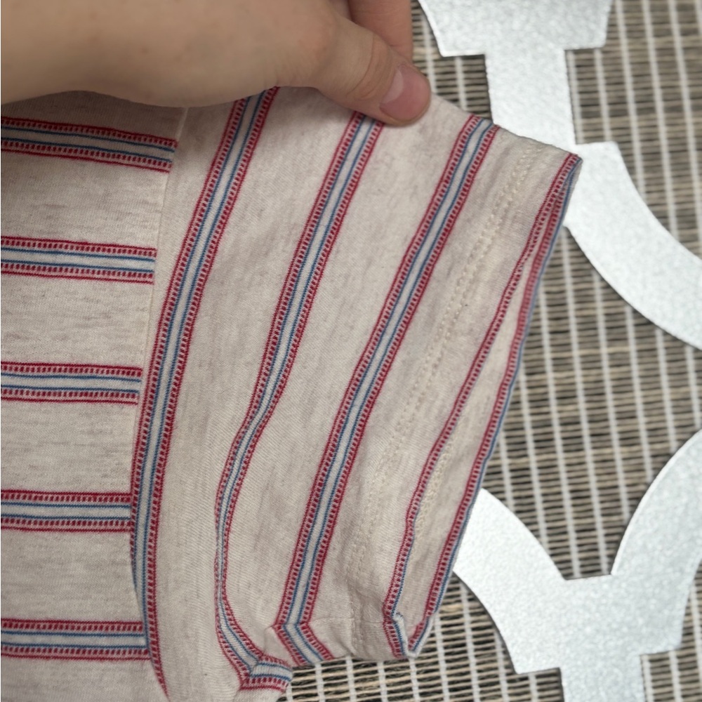 Madewell Cream and Red Striped Tee - Picture 3 of 4